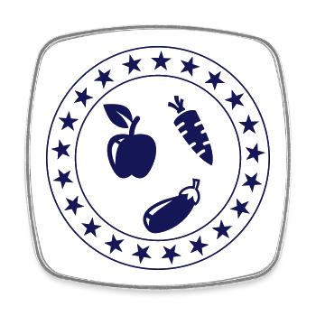 Vegetarian / Vegetarier / Végétarien - Viereckiger Kühlschrankmagnet - Weiß - Vorne