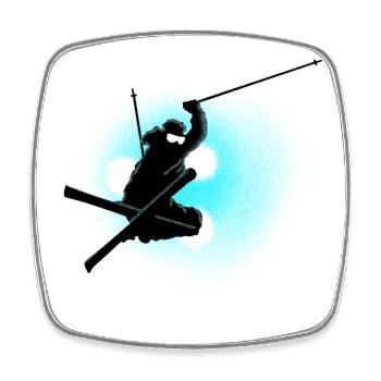 freestyle ski - Square fridge magnet - white - Front