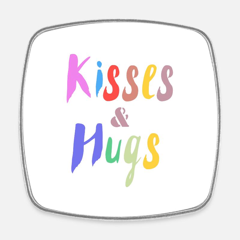 Design Kisses and Hug Colors - Square fridge magnet - white