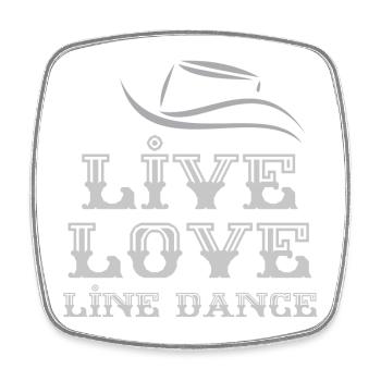 Linedancer Geschenk: Live, Love, Line Dance - Viereckiger Kühlschrankmagnet - Weiß - Vorne