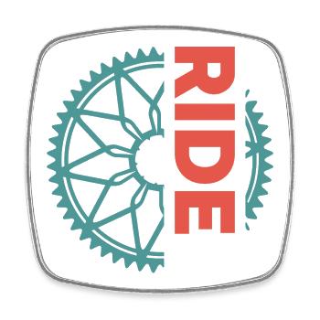 ride Fahrrad Team Verein Club Logo Symbol Ritzel - Viereckiger Kühlschrankmagnet - Weiß - Vorne