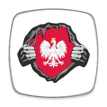 Polen Brust / Geschenk Warschau Krakau - Viereckiger Kühlschrankmagnet - Weiß - Vorne