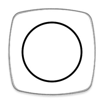 Simple Circle - Square fridge magnet - white - Front
