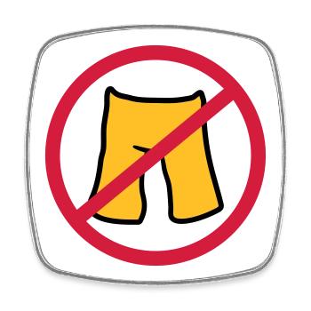keine hose anziehen kurze shorts verboten schild z - Viereckiger Kühlschrankmagnet - Weiß - Vorne