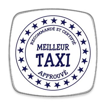Meilleur Taxi - Viereckiger Kühlschrankmagnet - Weiß - Vorne