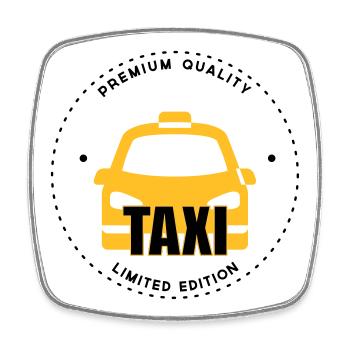 Taxi - Viereckiger Kühlschrankmagnet - Weiß - Vorne