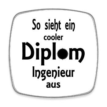 Ingenieur und Universität - Viereckiger Kühlschrankmagnet - Weiß - Vorne