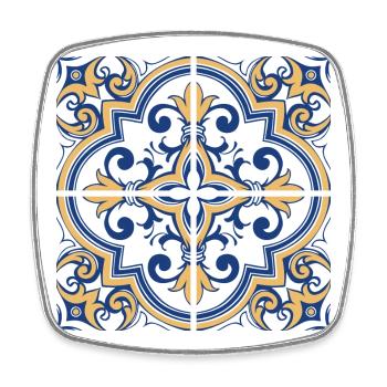 Portuguese tiles 1 - Viereckiger Kühlschrankmagnet - Weiß - Vorne