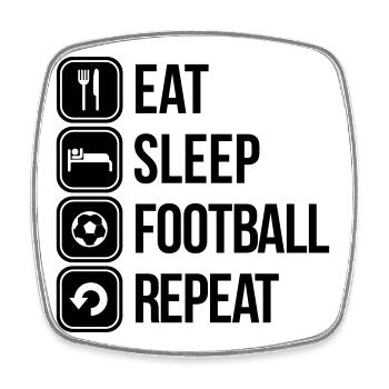 eat sleep football repeat - Square fridge magnet - white - Front