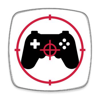 Gamer / Gaming - Magnet carré - blanc - Devant