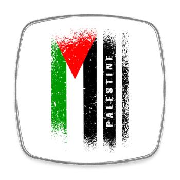 Palästina Flagge / Geschenk Gaza - Viereckiger Kühlschrankmagnet - Weiß - Vorne
