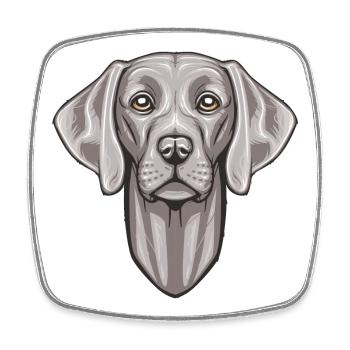 Weimaraner - Viereckiger Kühlschrankmagnet - Weiß - Vorne