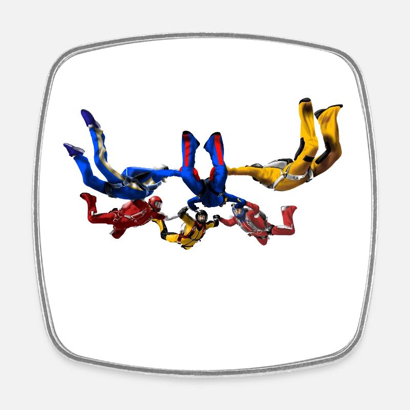 skydivers - Magnet carré - blanc