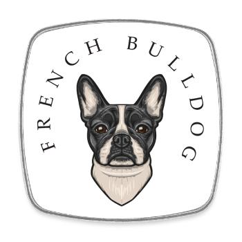 French Bulldog - Viereckiger Kühlschrankmagnet - Weiß - Vorne