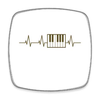 Piano player heartbeat - Square fridge magnet - white - Front