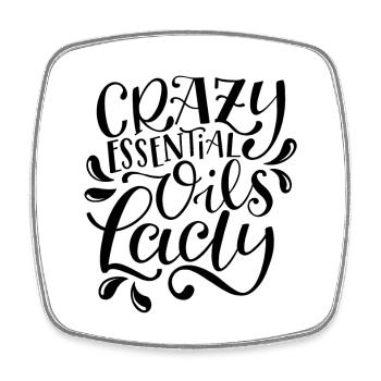 Crazy Essential Oils Lady - Square fridge magnet - white - Front