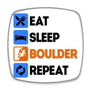Boulder Bouldern Klettern Ohne Seil Spruch - Viereckiger Kühlschrankmagnet - Weiß - Vorne