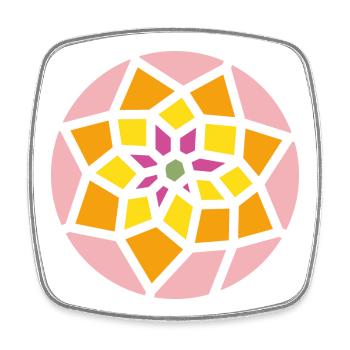 mandala - Viereckiger Kühlschrankmagnet - Weiß - Vorne