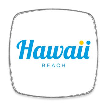 Plage d’HAWAÏ - Magnet carré - blanc - Devant