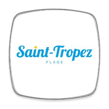 SAINT-TROPEZ France Frankreich - Viereckiger Kühlschrankmagnet - Weiß - Vorne