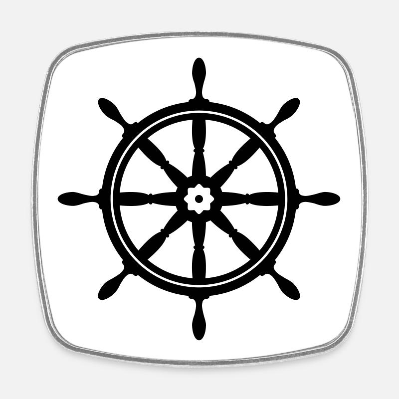 Boot Rad - Viereckiger Kühlschrankmagnet - Weiß