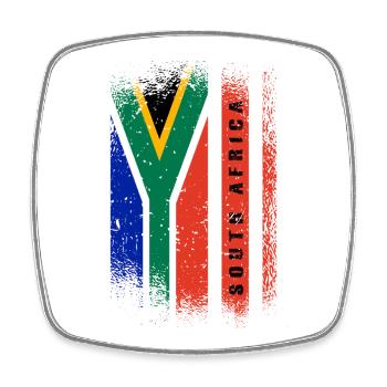 Südafrika Vintage Flagge / Geschenk Johannesburg - Viereckiger Kühlschrankmagnet - Weiß - Vorne