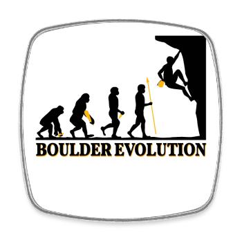 Boulder Evolution Klettern Bergsteigen Spruch - Viereckiger Kühlschrankmagnet - Weiß - Vorne