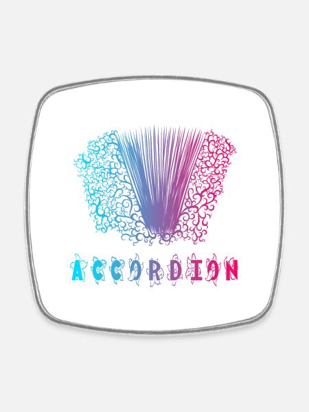 Accordéon Design / Instrument de musique Accordion - Magnet carré - blanc