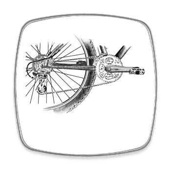 roue - Magnet carré - blanc - Devant
