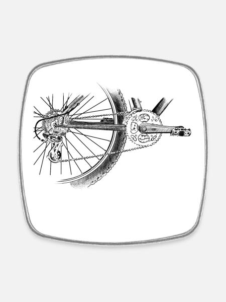 roue - Magnet carré - blanc