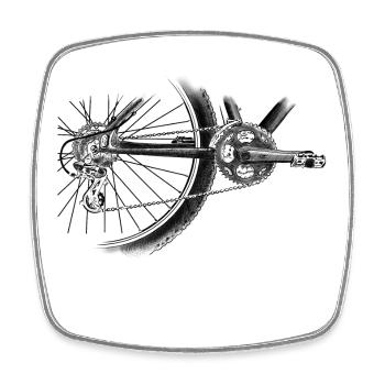 roue - Magnet carré - blanc - Devant