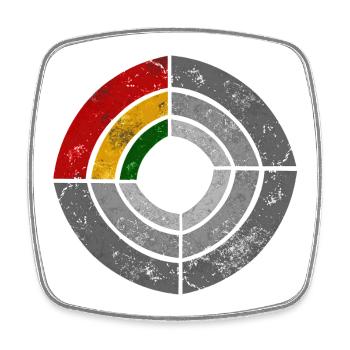 Grafische Power-Radar Reggae Illustration - Viereckiger Kühlschrankmagnet - Weiß - Vorne