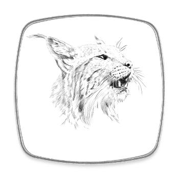Luchs - Viereckiger Kühlschrankmagnet - Weiß - Vorne