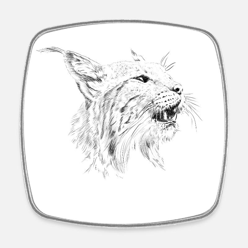 Luchs - Viereckiger Kühlschrankmagnet - Weiß