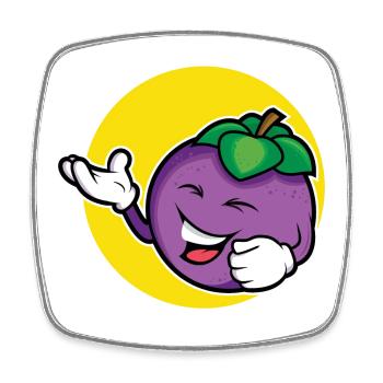 Plum design - Square fridge magnet - white - Front