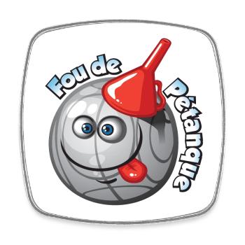 Maboule de pétanque - Magnet carré - blanc - Devant
