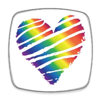 Coeur coloré tremblement de coeur amour saint valentin - Magnet carré - blanc - Devant