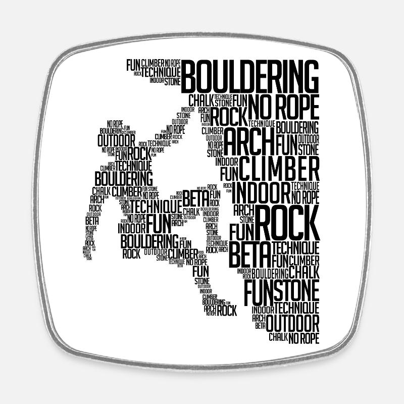 Boulder Escalade escalade escalade de roches - Magnet carré - blanc