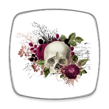 Skull Flowers Skull Skull Death Floral Gift - Square fridge magnet - white - Front