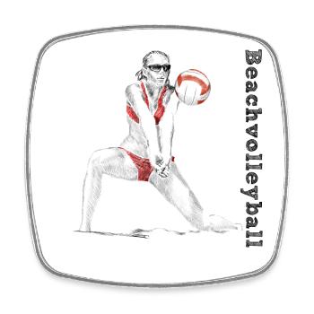 beach volleyball - Magnet carré - blanc - Devant