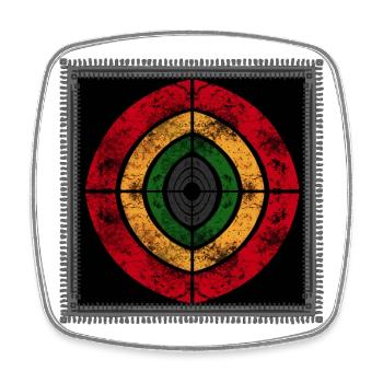 Abstract reggae design in retro colors - Square fridge magnet - white - Front