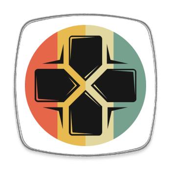 retro gaming d-pad gamer vintage icon icon - Square fridge magnet - white - Front