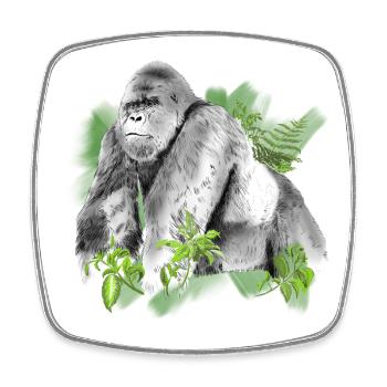 Gorilla - Square fridge magnet - white - Front