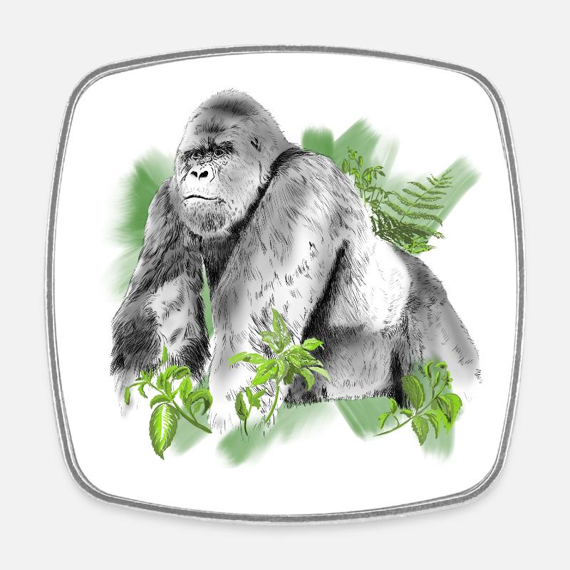 Gorilla - Square fridge magnet - white
