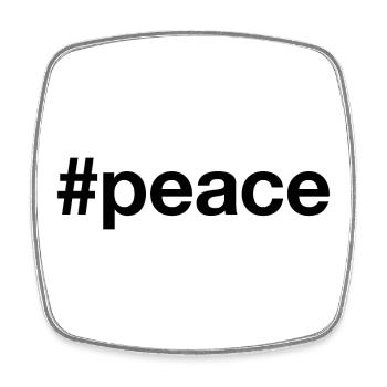 PEACE Hashtag - Viereckiger Kühlschrankmagnet - Weiß - Vorne
