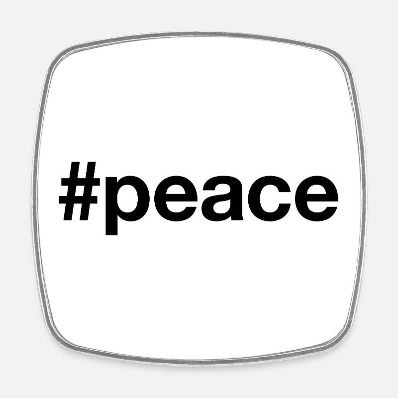 PEACE Hashtag - Viereckiger Kühlschrankmagnet - Weiß
