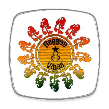 Hippie Peace Symbol im Sonnenrad Design - Viereckiger Kühlschrankmagnet - Weiß - Vorne