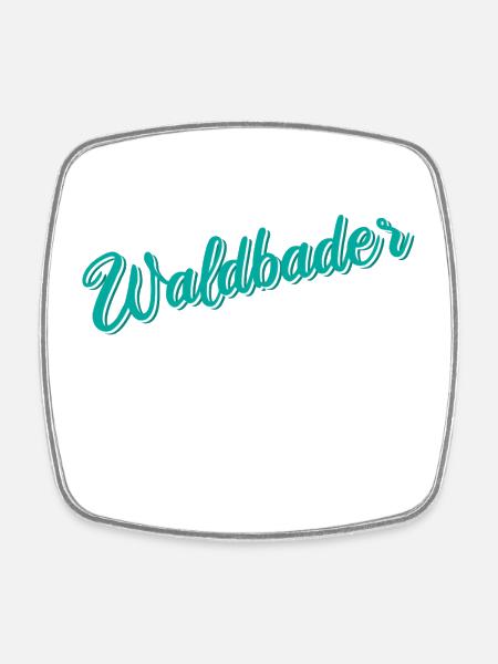 Waldbader Wald Waldbaden Bäume Natur Geschenk - Viereckiger Kühlschrankmagnet - Weiß