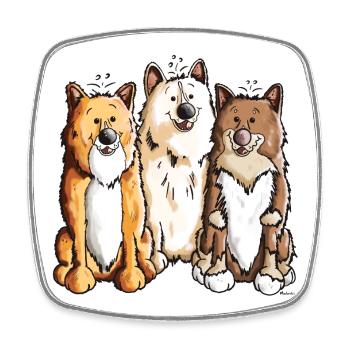 Icelandic Sheepdog Team - Square fridge magnet - white - Front