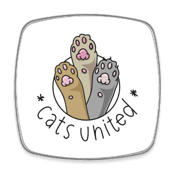 cats united - Paws - Square fridge magnet - white - Front
